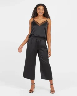Spanx Shop All Clothing Satin Cropped Wide Leg Pant