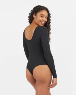 Spanx Suit Yourself Long Sleeve Scoop Neck Bodysuit Shop All Clothing