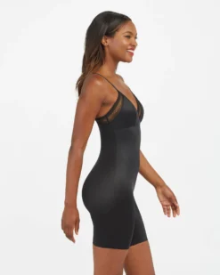 Spanx Spotlight On Lace Satin Mid-Thigh Bodysuit