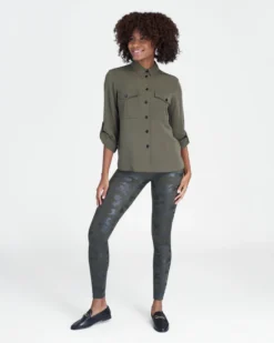 Spanx Faux Leather Camo Leggings
