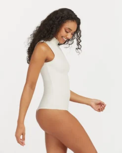 Spanx Suit Yourself Ribbed Mock Neck Sleeveless Bodysuit