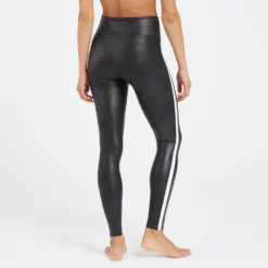 Spanx Faux Leather Side Stripe Leggings