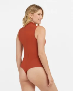 Spanx Suit Yourself Ribbed Mock Neck Sleeveless Bodysuit