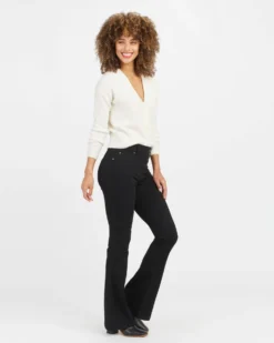Spanx Back In Stock Flare Jeans, Clean Black 11 Spanx Back In Stock Flare Jeans, Clean Black