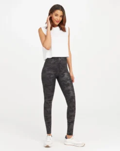 Spanx Faux Leather Camo Leggings