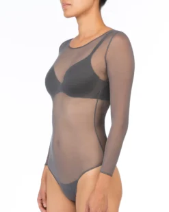 Spanx® Sheer Fashion Mesh Thong Bodysuit