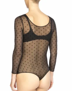 Shop All Clothing Spanx® Sheer Fashion Flocked Dot Thong Bodysuit