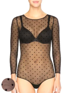 Shop All Clothing Spanx® Sheer Fashion Flocked Dot Thong Bodysuit