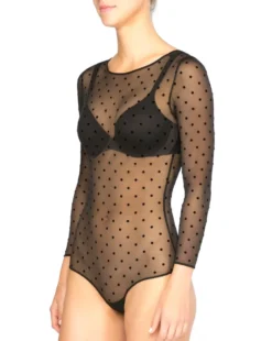 Shop All Clothing Spanx® Sheer Fashion Flocked Dot Thong Bodysuit