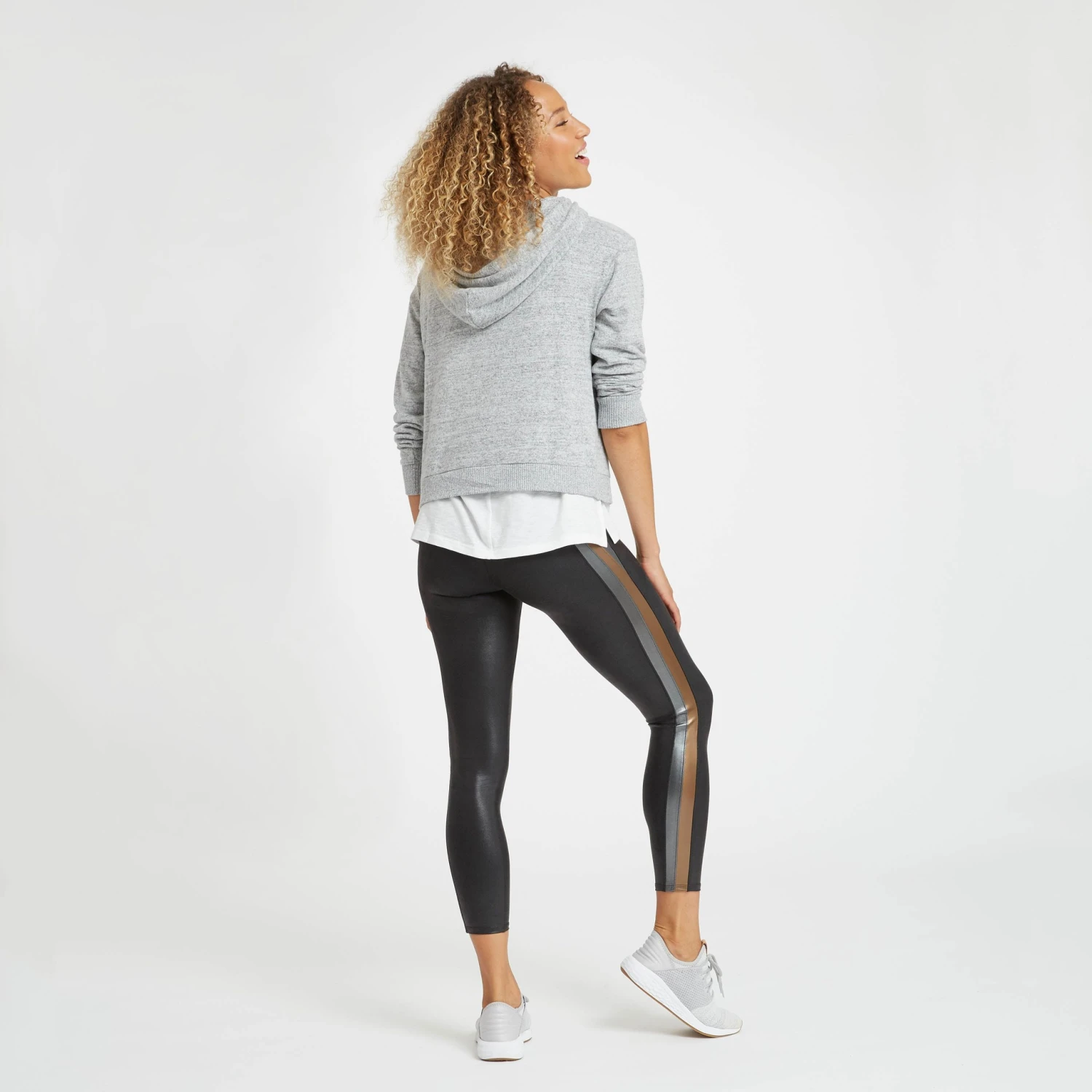 Spanx Faux Leather Track Stripe 7/8 Leggings 6 Spanx Faux Leather Track Stripe 7/8 Leggings