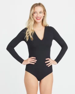 Spanx Suit Yourself Long Sleeve Thong Bodysuit