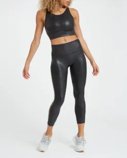 Spanx Faux Leather Track Stripe 7/8 Leggings