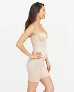 Spanx Suit Your Fancy Strapless Cupped Mid-Thigh Bodysuit Bodysuits