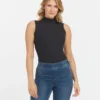 Spanx Suit Yourself Ribbed Mock Neck Sleeveless Bodysuit