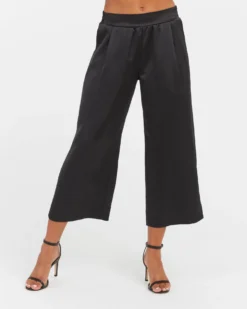 Spanx Shop All Clothing Satin Cropped Wide Leg Pant