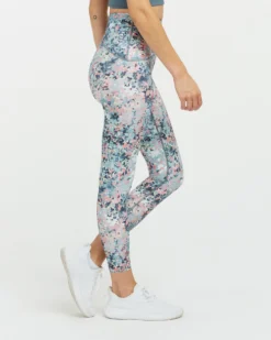 Spanx New Arrivals Booty Boost Active Splatter Floral ⅞ Leggings