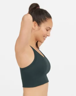 Spanx Seamless Sculpt Chevron Ribbed Longline Medium Impact Sports Bra