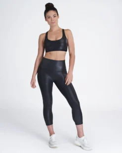 Spanx Faux Leather Active Cropped Leggings