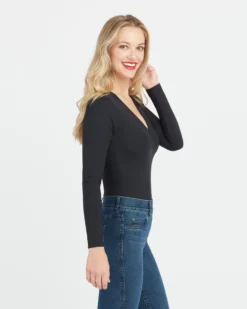 Spanx Suit Yourself Long Sleeve Thong Bodysuit