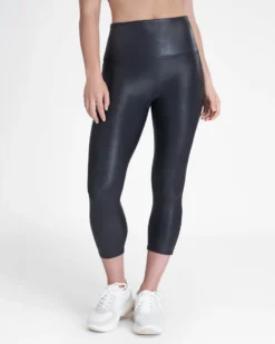 Spanx Faux Leather Active Cropped Leggings
