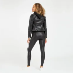 Spanx Faux Leather Side Stripe Leggings