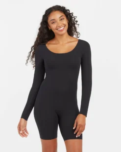 Spanx Luxe Essentials Long Sleeve Mid-Thigh Bodysuit