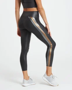 Spanx Faux Leather Track Stripe 7/8 Leggings