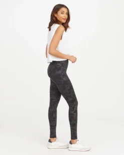 Spanx Faux Leather Camo Leggings