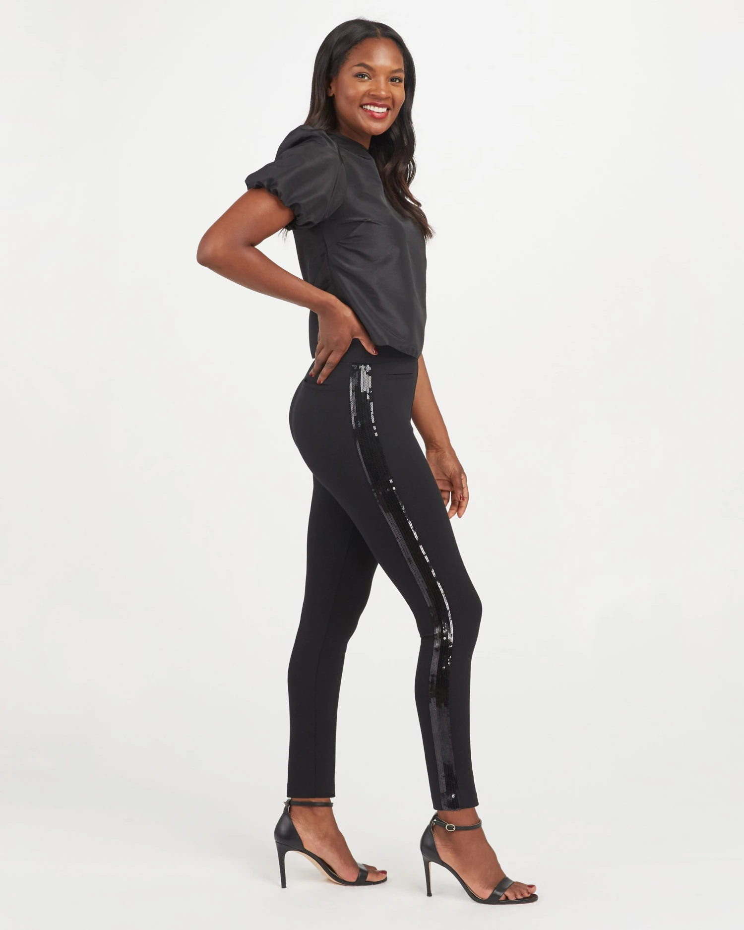 Spanx Shop All Clothing The Perfect Black Pant, Ankle Sequin Tuxedo Skinny 3 Spanx Shop All Clothing The Perfect Black Pant, Ankle Sequin Tuxedo Skinny