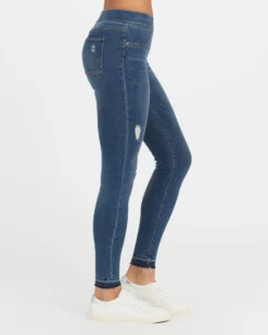 Spanx Distressed Ankle Skinny Jeans, Medium Wash Comfy Essentials
