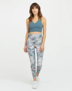 Spanx New Arrivals Booty Boost Active Splatter Floral ⅞ Leggings