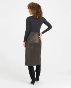 Spanx Leather-Like Midi Skirt