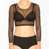 Spanx® Sheer Fashion Flocked Dot Crop Top Shop All Clothing