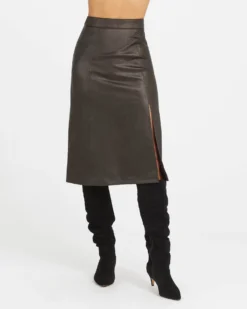 Spanx Leather-Like Midi Skirt