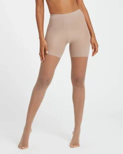 Spanx Micro-Fishnet Mid-Thigh Shaping Tights Hosiery