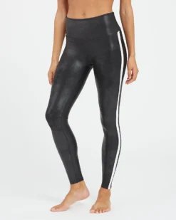 Spanx Faux Leather Side Stripe Leggings