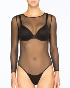 Spanx® Sheer Fashion Mesh Thong Bodysuit