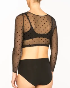 Spanx® Sheer Fashion Flocked Dot Crop Top Shop All Clothing