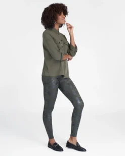 Spanx Faux Leather Camo Leggings