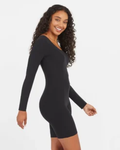 Spanx Luxe Essentials Long Sleeve Mid-Thigh Bodysuit