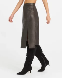 Spanx Leather-Like Midi Skirt