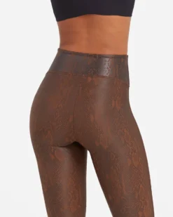 Spanx Faux Leather Snakeskin Leggings