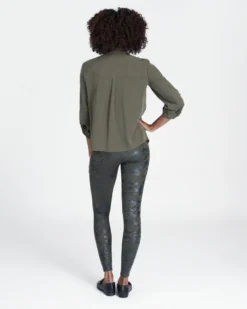 Spanx Faux Leather Camo Leggings