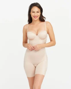 Spanx Suit Your Fancy Strapless Cupped Mid-Thigh Bodysuit Bodysuits