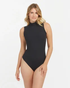 Spanx Suit Yourself Ribbed Mock Neck Sleeveless Bodysuit