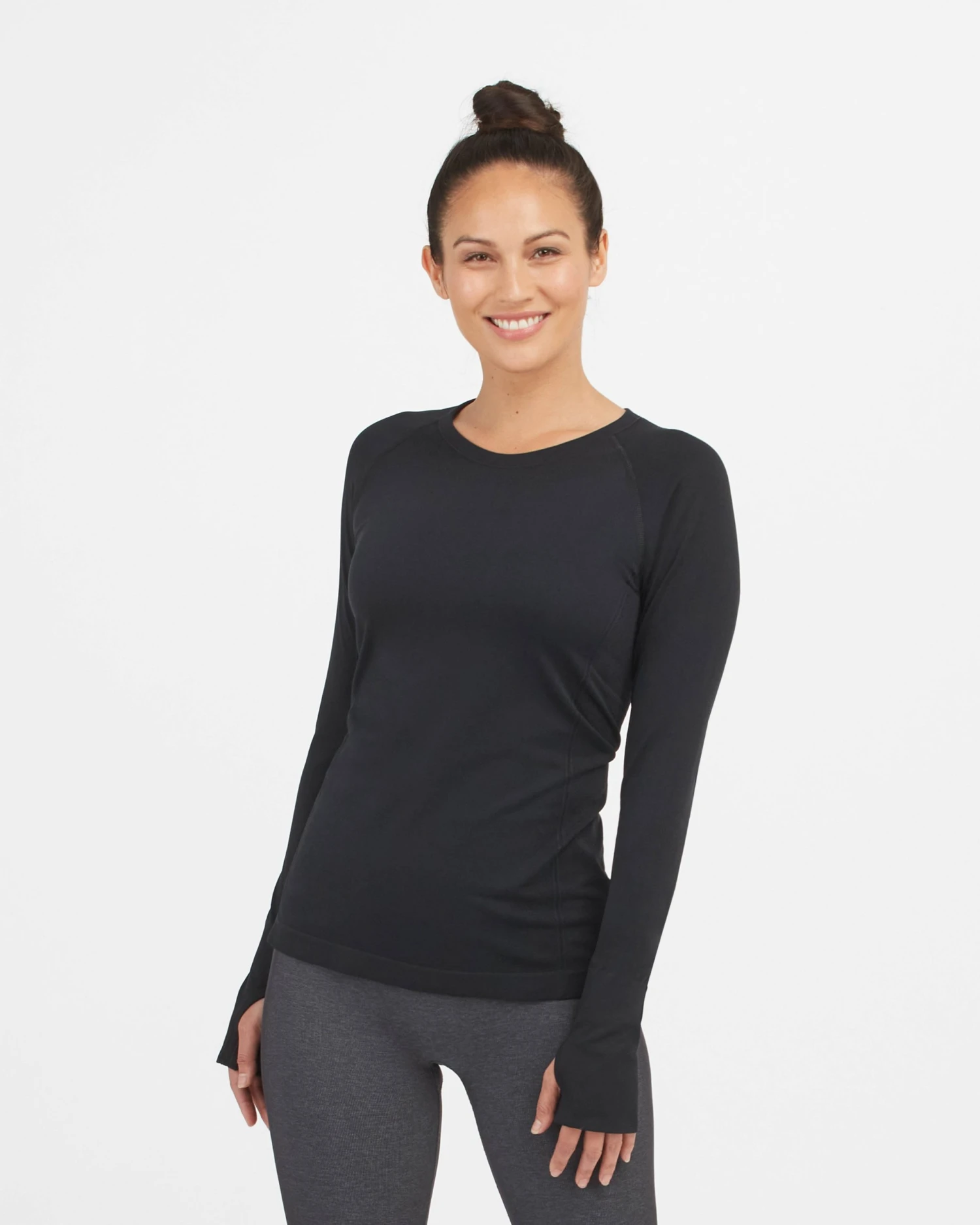 Spanx Look At Me Now Seamless Long Sleeve Tee 3 Spanx Look At Me Now Seamless Long Sleeve Tee
