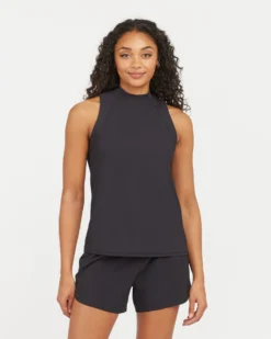 Spanx Go Lightly Ribbed Mock Neck Tank Shop All Activewear