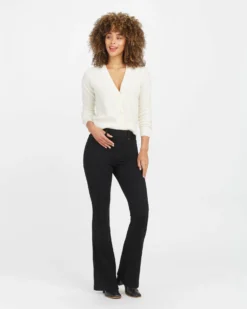 Spanx Back In Stock Flare Jeans, Clean Black