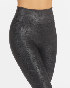 Spanx Faux Leather Matte Snake Leggings