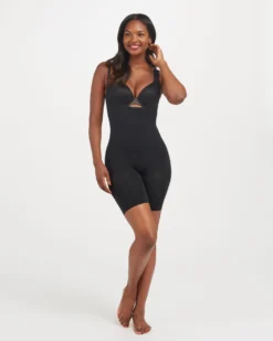 Spanx Power Open-Bust Mid-Thigh Bodysuit Shop All Shapewear